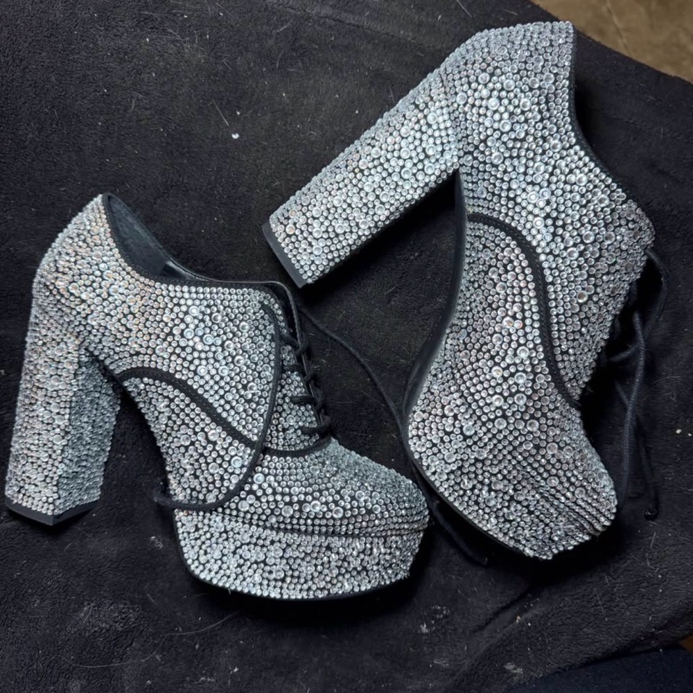 Gianni Bini 20th anniversary crystal booties